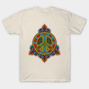 Celtic Peace Sign Knotwork in Color T-Shirt